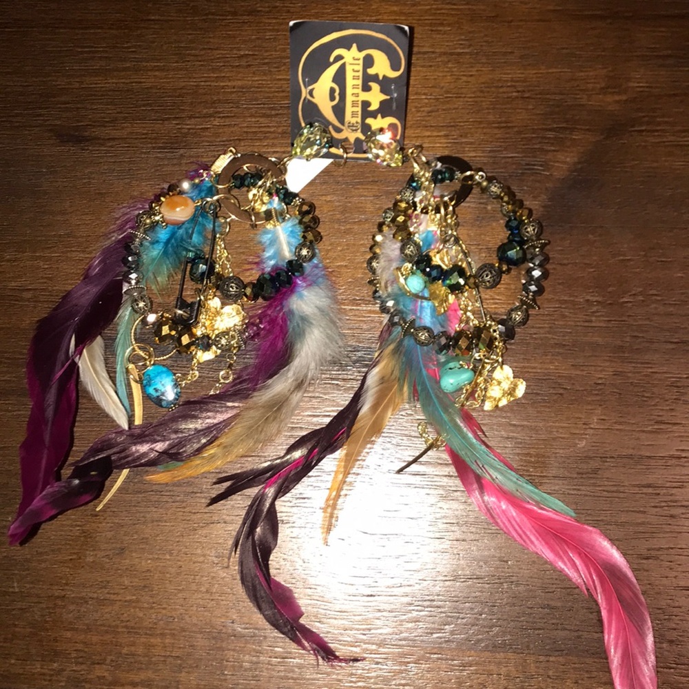 House of Emmanuele festival dangle hoop earrings